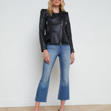 L'AGENCE - Lyric Leather Peplum Jacket