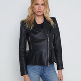 L'AGENCE - Lyric Leather Peplum Jacket