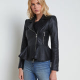 L'AGENCE - Lyric Leather Peplum Jacket