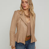 L'AGENCE - Lyric Leather Peplum Jacket