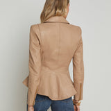 L'AGENCE - Lyric Leather Peplum Jacket