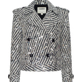 L'AGENCE - Xoey Cropped Sequin Trench Coat