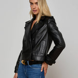 L'AGENCE - Xoey Cropped Leather Trench Coat