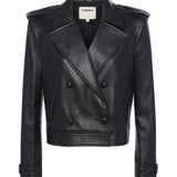 L'AGENCE - Xoey Cropped Leather Trench Coat