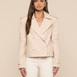 L'AGENCE - Xoey Cropped Leather Trench Coat