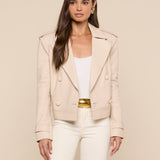 L'AGENCE - Xoey Cropped Leather Trench Coat