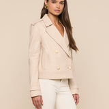 L'AGENCE - Xoey Cropped Leather Trench Coat