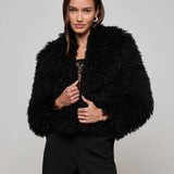 L'AGENCE - Aura Cropped Faux Fur Jacket