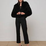 L'AGENCE - Aura Cropped Faux Fur Jacket