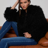 L'AGENCE - Aura Cropped Faux Fur Jacket