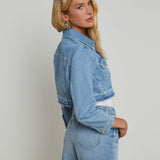 L'AGENCE - Genevie Cropped Denim Jacket