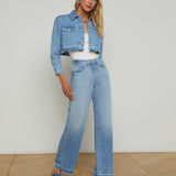 L'AGENCE - Genevie Cropped Denim Jacket