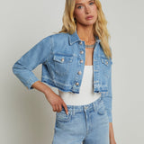 L'AGENCE - Genevie Cropped Denim Jacket