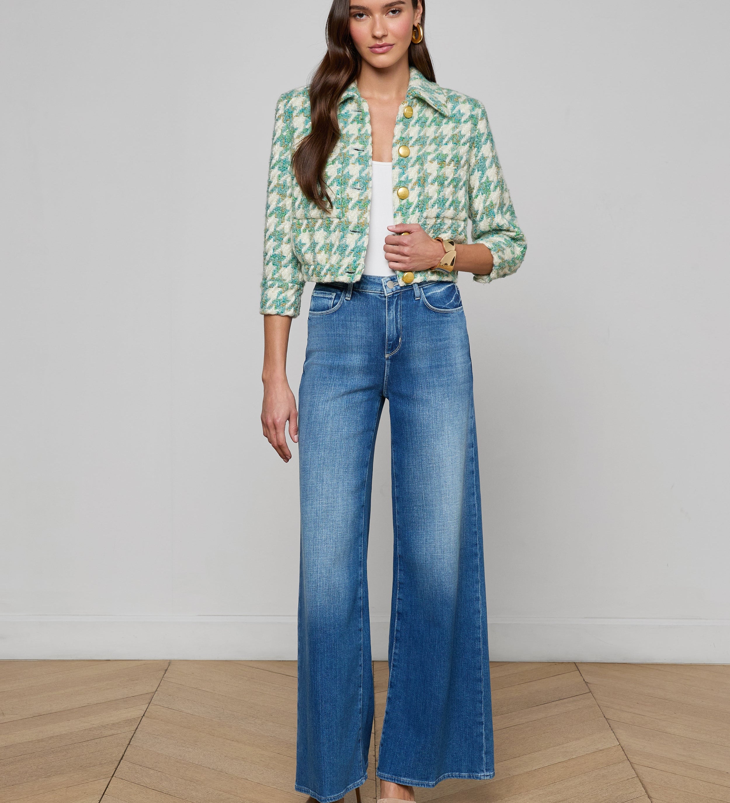 L'AGENCE - Jia Houndstooth Tweed Jacket