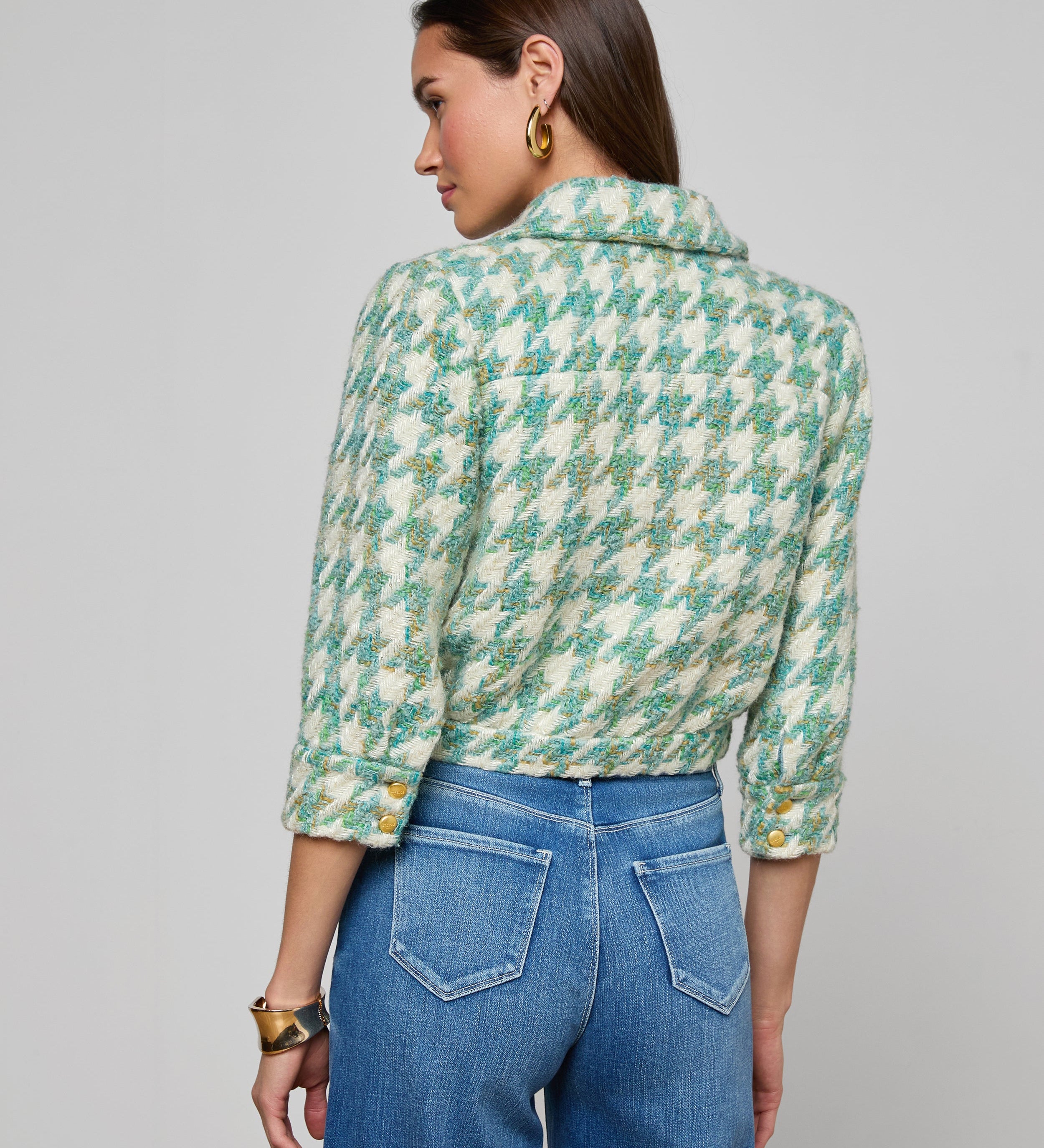 L'AGENCE - Jia Houndstooth Tweed Jacket