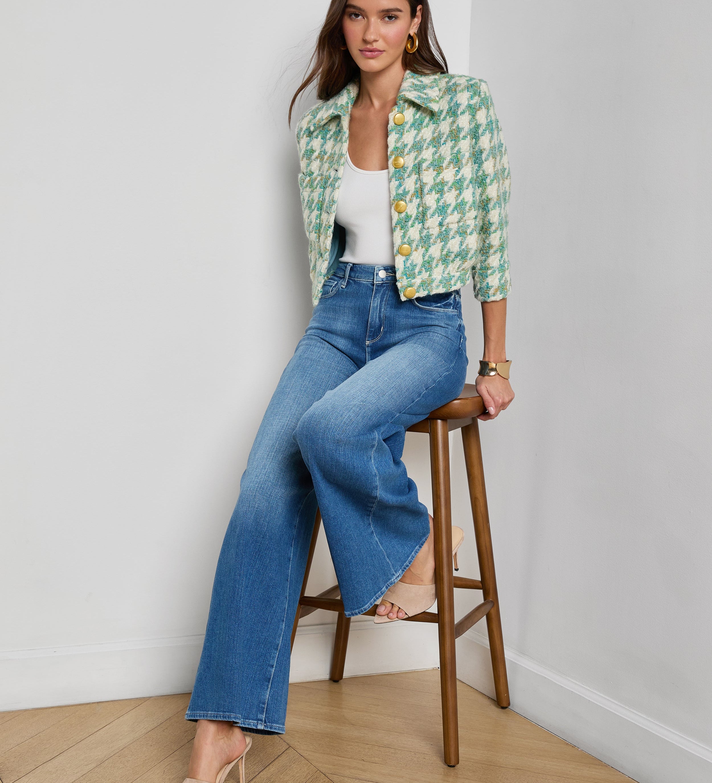 L'AGENCE - Jia Houndstooth Tweed Jacket