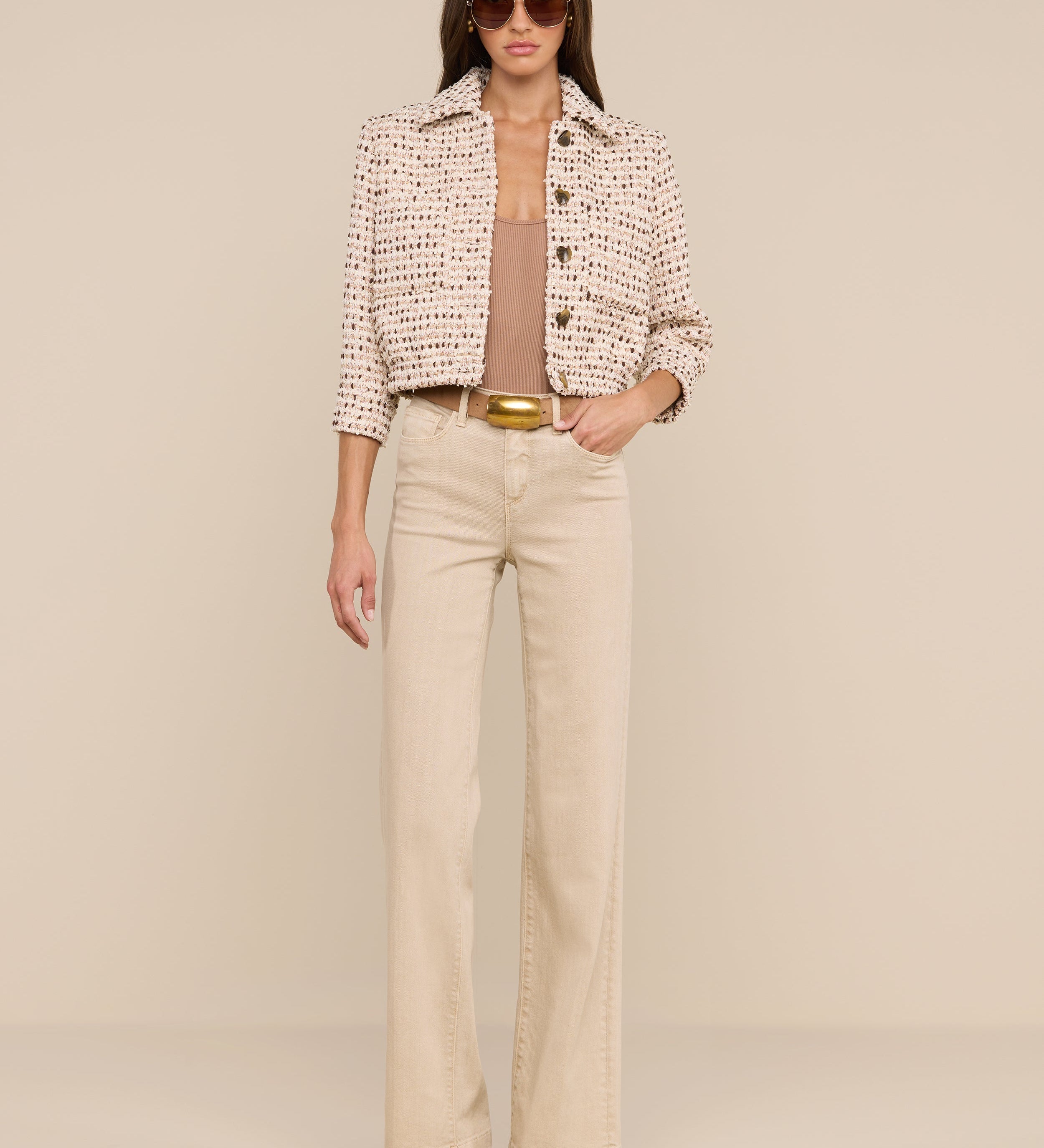 L'AGENCE - Jia Cropped Tweed Jacket