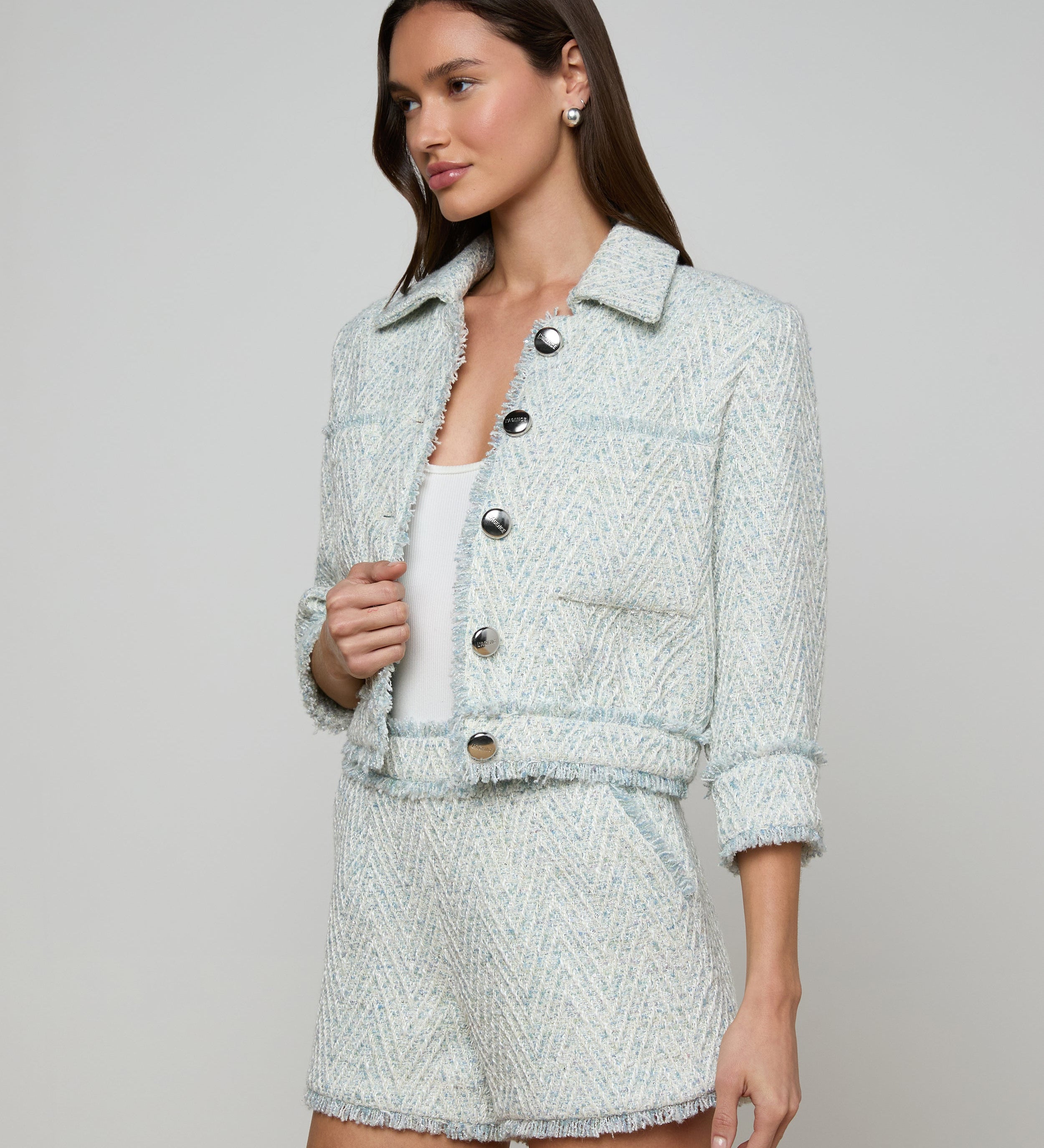 L'AGENCE - Jia Fringed Tweed Jacket