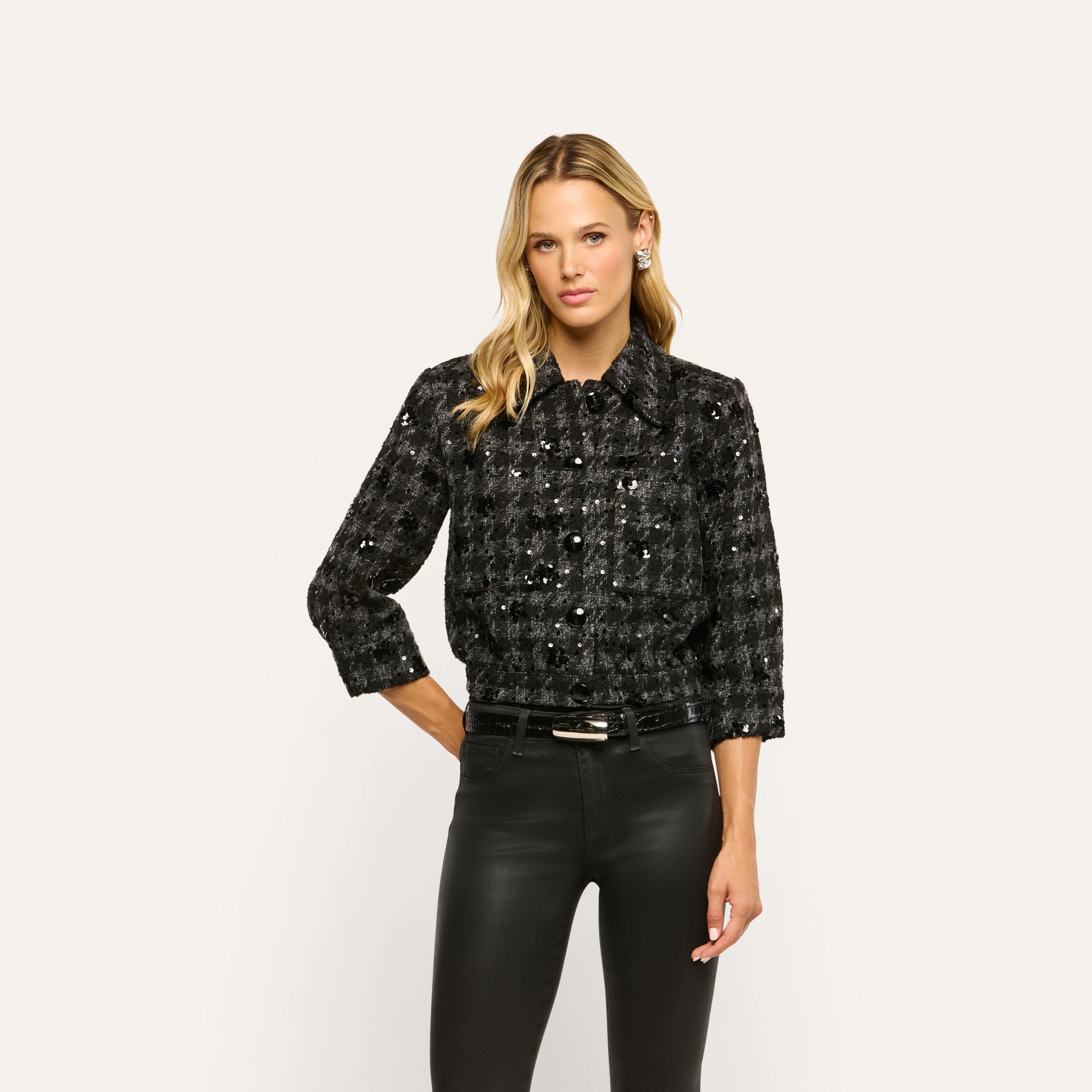 L'AGENCE - Jia Sequined Tweed Jacket