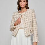 L'AGENCE - Zell Houndstooth Tweed Jacket