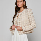 L'AGENCE - Zell Houndstooth Tweed Jacket