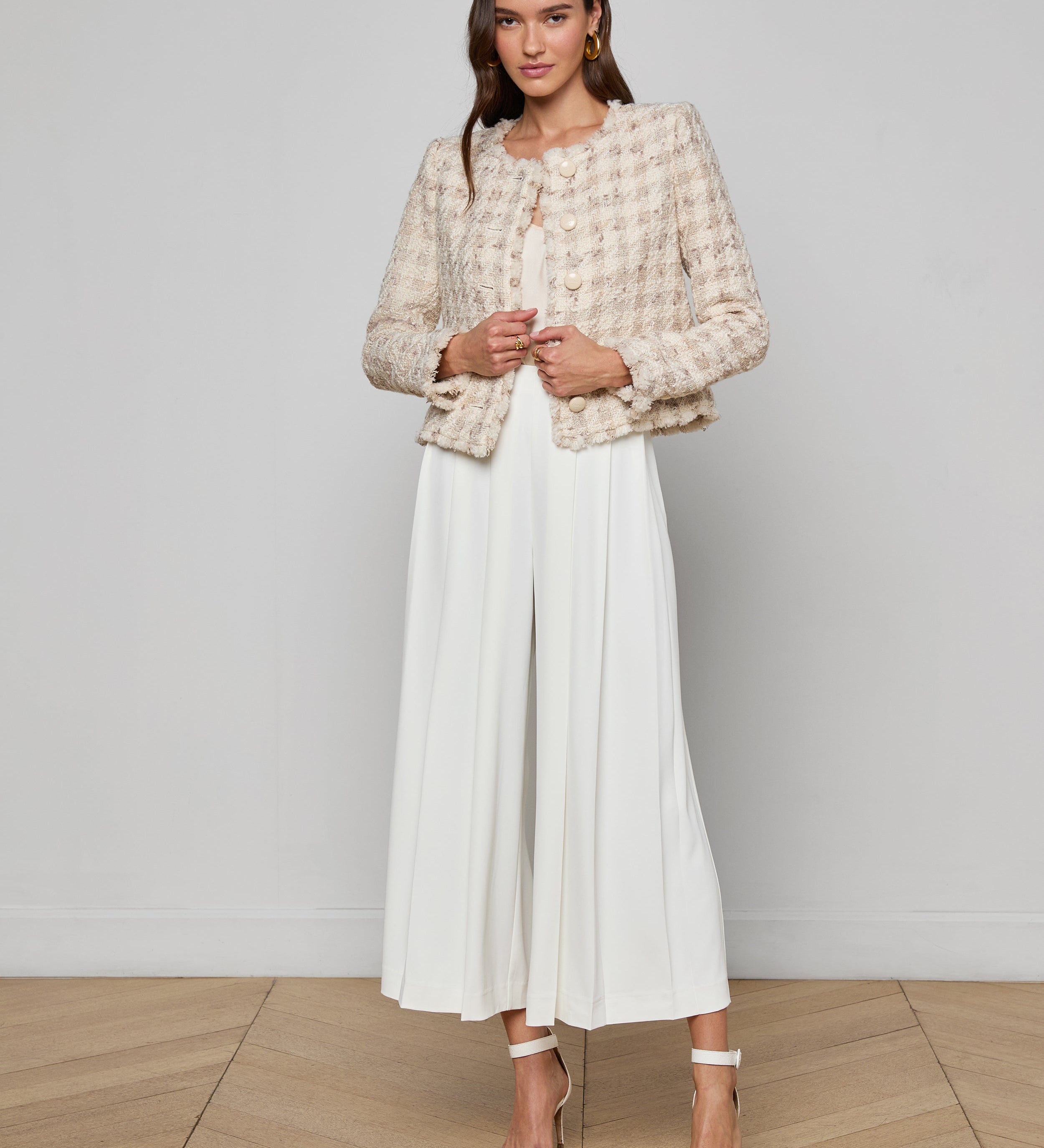 L'AGENCE - Zell Houndstooth Tweed Jacket