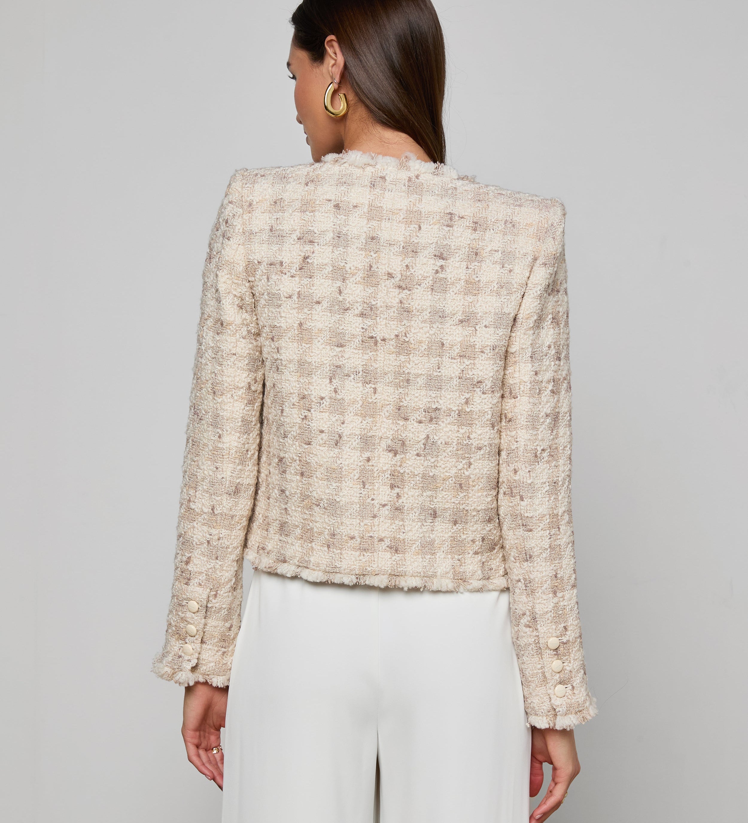 L'AGENCE - Zell Houndstooth Tweed Jacket