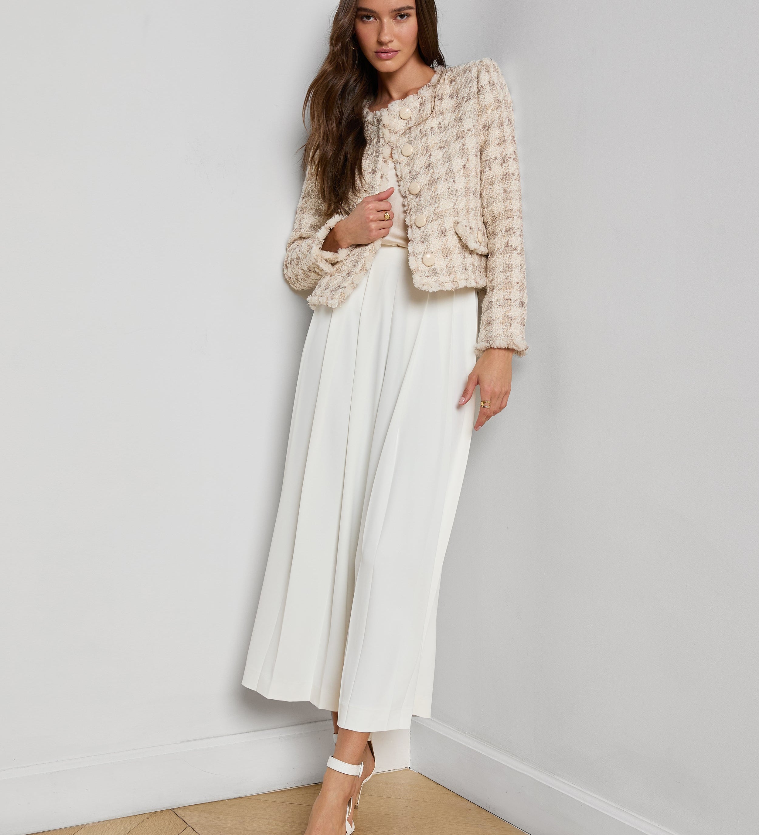 L'AGENCE - Zell Houndstooth Tweed Jacket