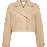 L'AGENCE - Kento Cropped Leather Trench Coat