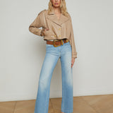 L'AGENCE - Kento Cropped Leather Trench Coat
