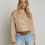 L'AGENCE - Kento Cropped Leather Trench Coat