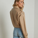 L'AGENCE - Kento Cropped Leather Trench Coat