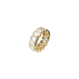 Dorsey - EMERALD - CUT BEZEL ETERNITY BAND IN MOISSANITE, 18K GOLD VERMEIL