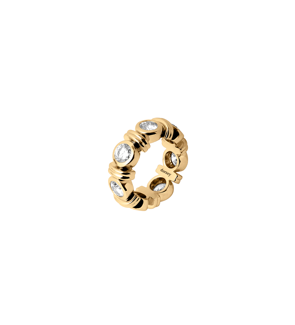 Dorsey - RHEN ROUND - CUT RING MOISSANITE, 18K GOLD VERMEIL