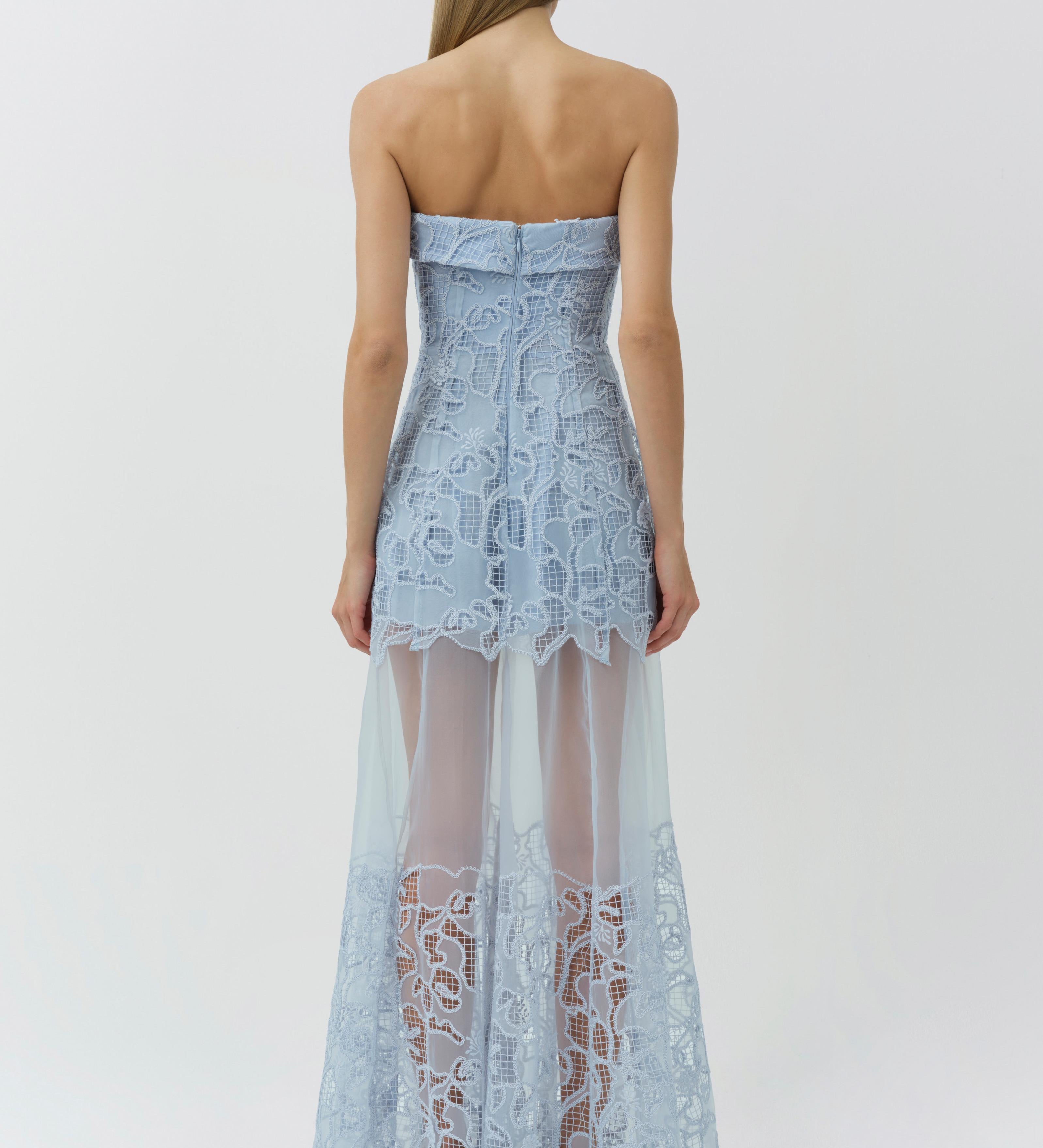 Simkhai - Rennis Embroidered Organza Bustier Gown