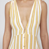 Faithfull - Azure Stripe Print Sun Claudia Midi Dress  - Final Sale