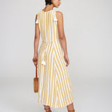 Faithfull - Azure Stripe Print Sun Claudia Midi Dress  - Final Sale