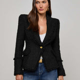 L'AGENCE - Kaisley Frayed Trim Blazer