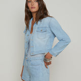L'AGENCE - Koda Cropped Chambray Jacket