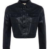 L'AGENCE - Koda Coated Cropped Denim Jacket
