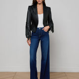 L'AGENCE - Vashti Fringed Leather Blazer