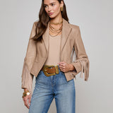 L'AGENCE - Vashti Fringed Leather Blazer