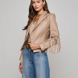 L'AGENCE - Vashti Fringed Leather Blazer