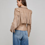 L'AGENCE - Vashti Fringed Leather Blazer
