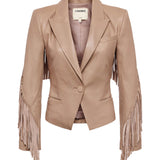 L'AGENCE - Vashti Fringed Leather Blazer