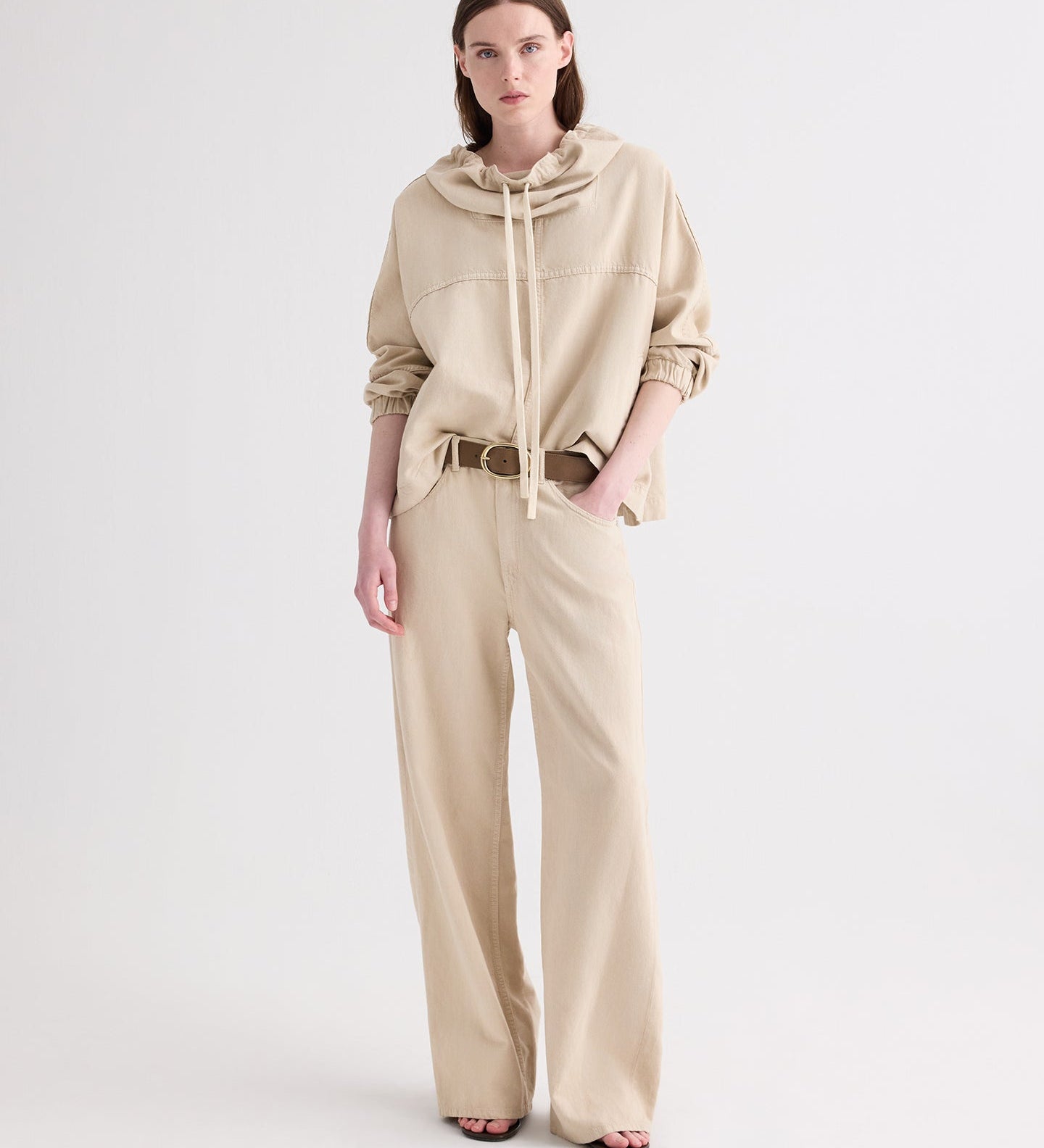 TWP - Pull Me Over Hoodie in Sandshell Denim
