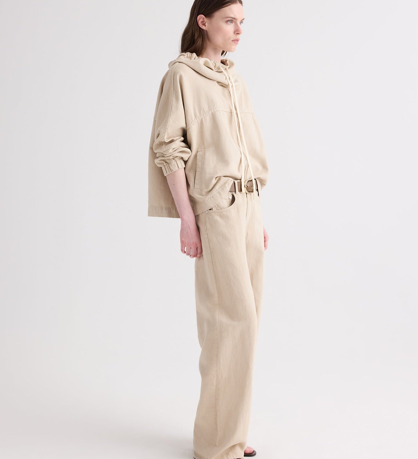 TWP - Pull Me Over Hoodie in Sandshell Denim