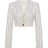 L'AGENCE - Izzie Striped Cropped Blazer