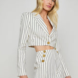 L'AGENCE - Izzie Striped Cropped Blazer