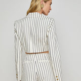 L'AGENCE - Izzie Striped Cropped Blazer